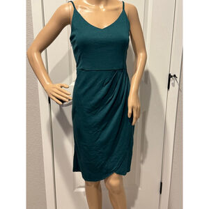Women's Zalalus Teal Mini faux wrap knit Dress L